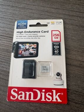 Brand New SanDisk 256GB High Endurance microSDXC Card with Adapter